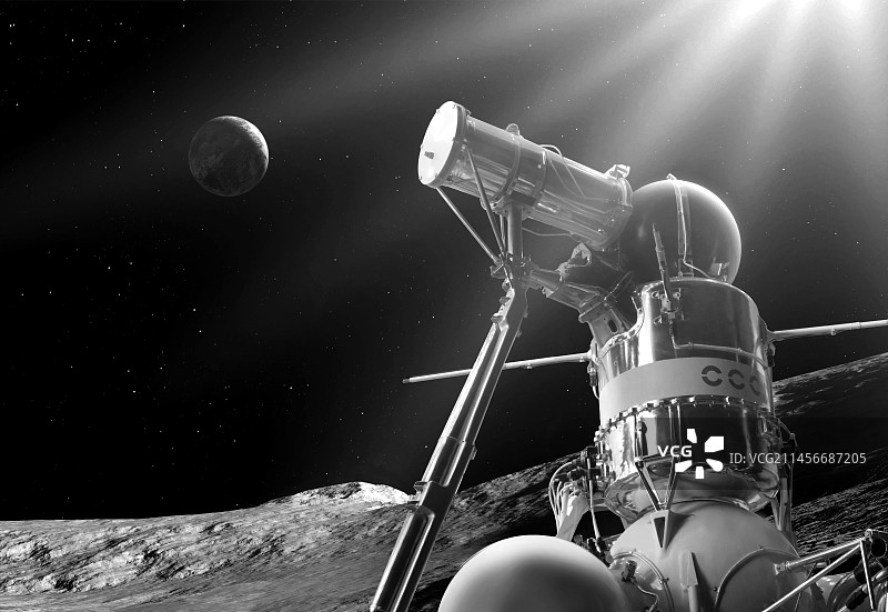 月球16号月球探测器合成图像图片素材