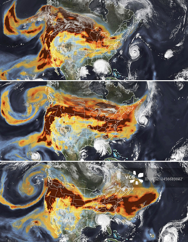 2020年9月美国太平洋沿岸野火产生的气溶胶图片素材