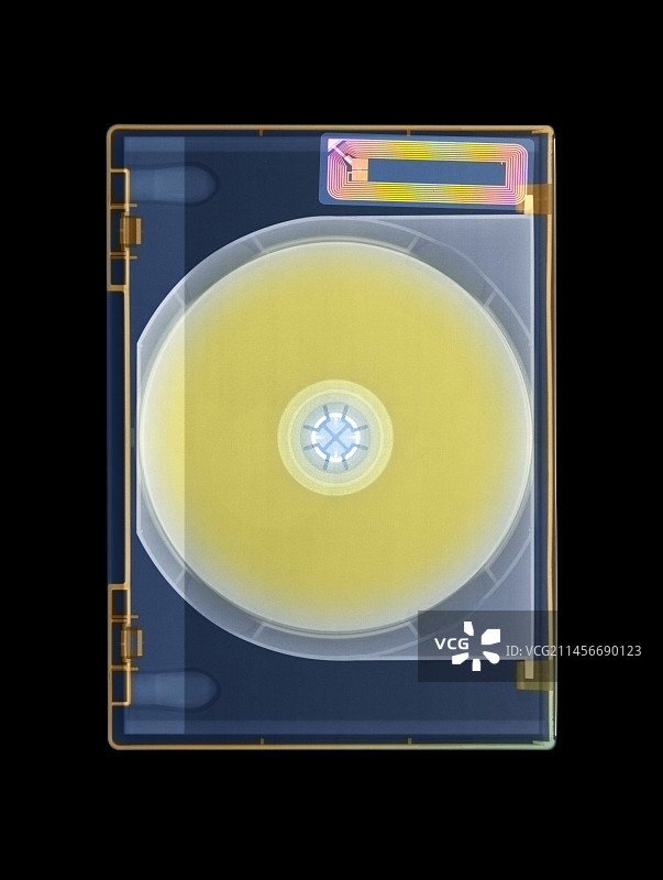 DVD盒上的X光防盗标签图片素材
