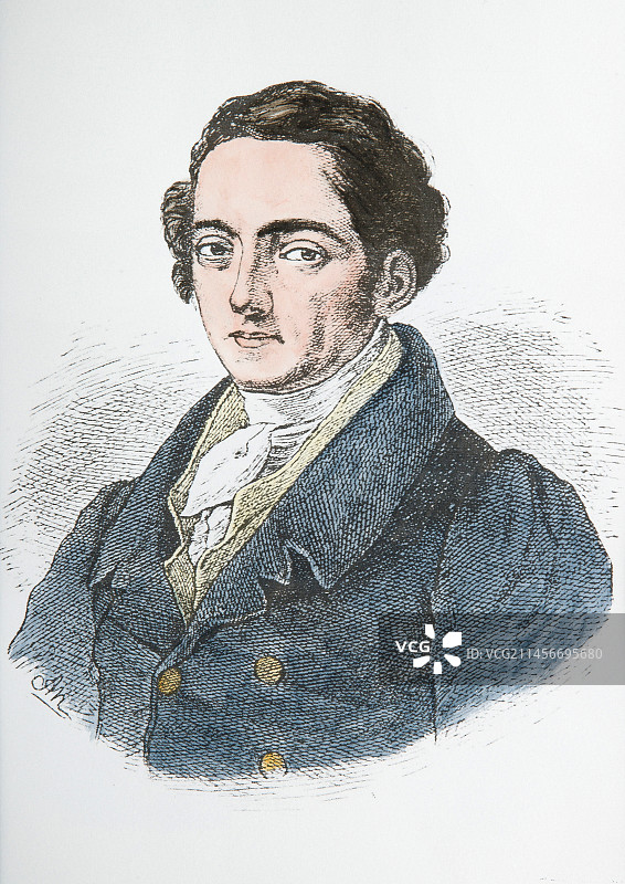 德国光学师约瑟夫·冯·夫琅和费图片素材