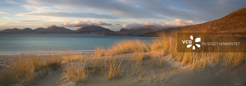 哈里斯岛的沙丘和海草，英国图片素材