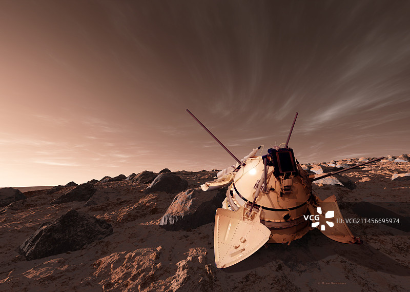 火星3号宇宙飞船在火星上，插图图片素材