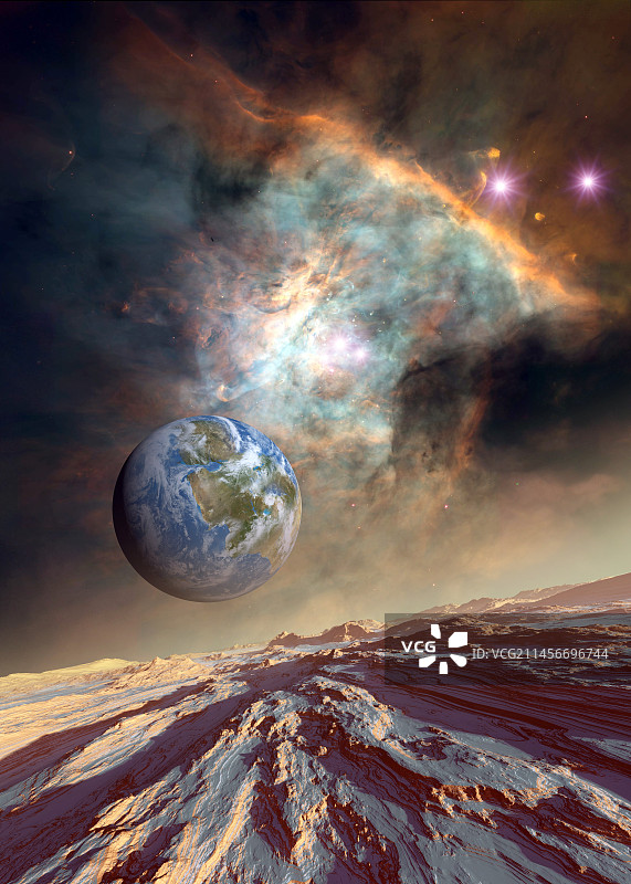 猎户座星云中类似地球的系外行星，插图图片素材
