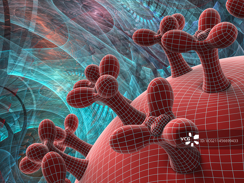 新型冠状病毒衣壳细节图图片素材
