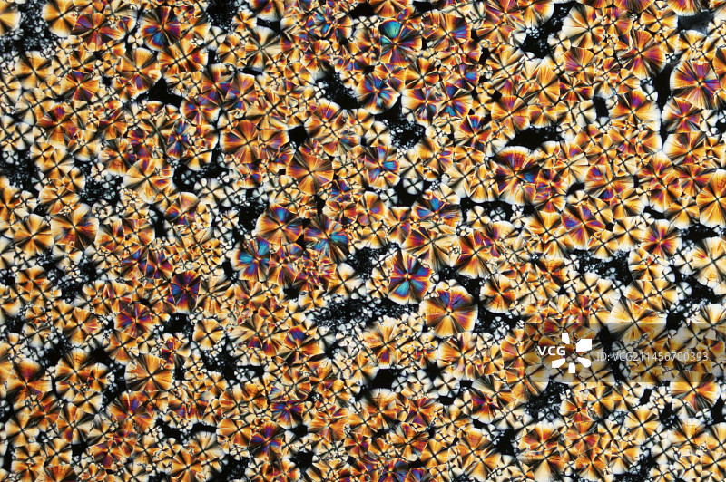 偏振光显微照片：铜盐和葡萄糖图片素材