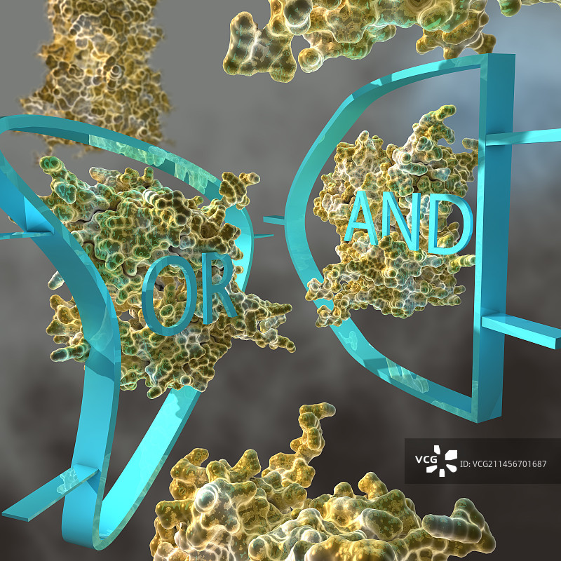 分子逻辑门概念图图片素材
