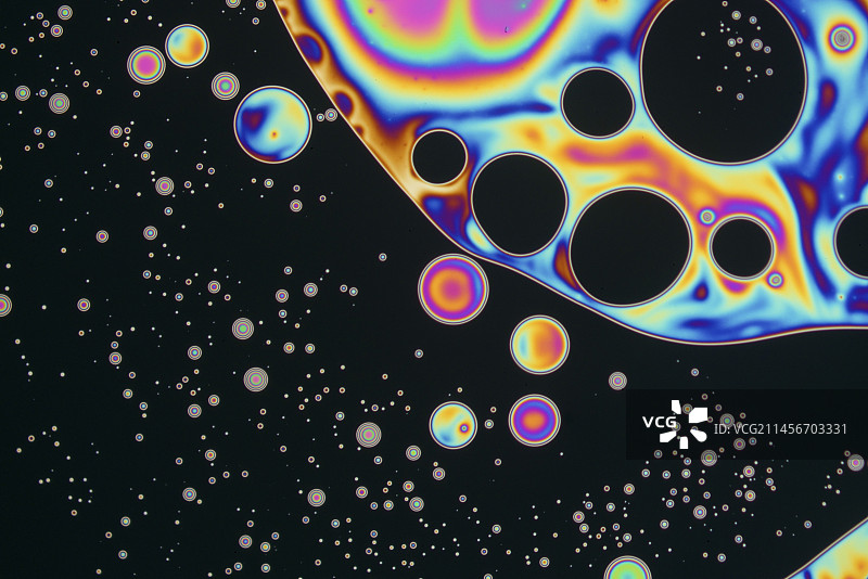 肥皂膜反射光显微照片图片素材