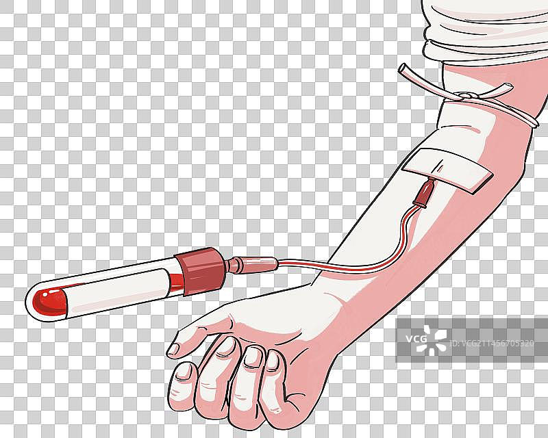 简洁医疗抽血插画元素图片素材