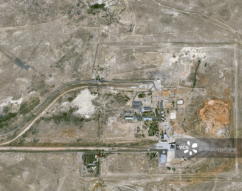 2017年拜科努尔航天发射场(哈萨克斯坦)卫星图像图片素材