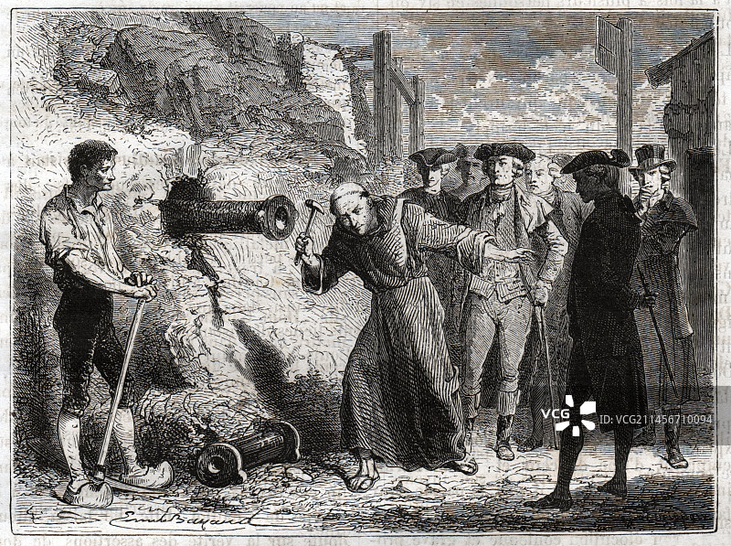 法国僧侣多姆·戈蒂插画图片素材