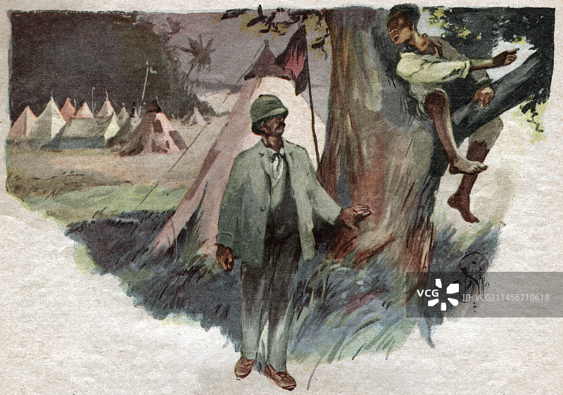 亨利·斯坦利，英国探险家插画图片素材