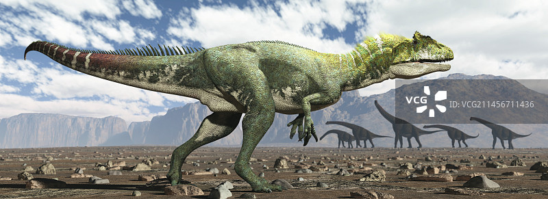 异特龙捕猎插画图片素材