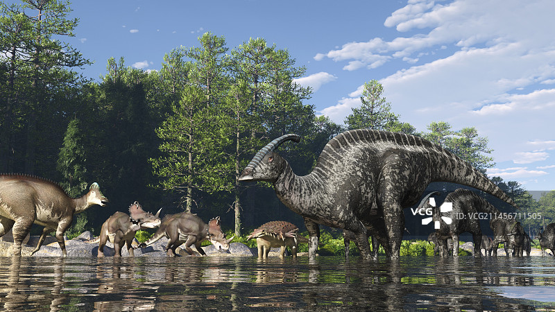 恐龙公园地层动物群插画图片素材