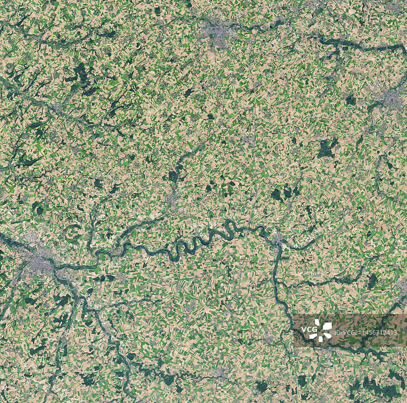 索姆河与第一次世界大战战场卫星图像图片素材