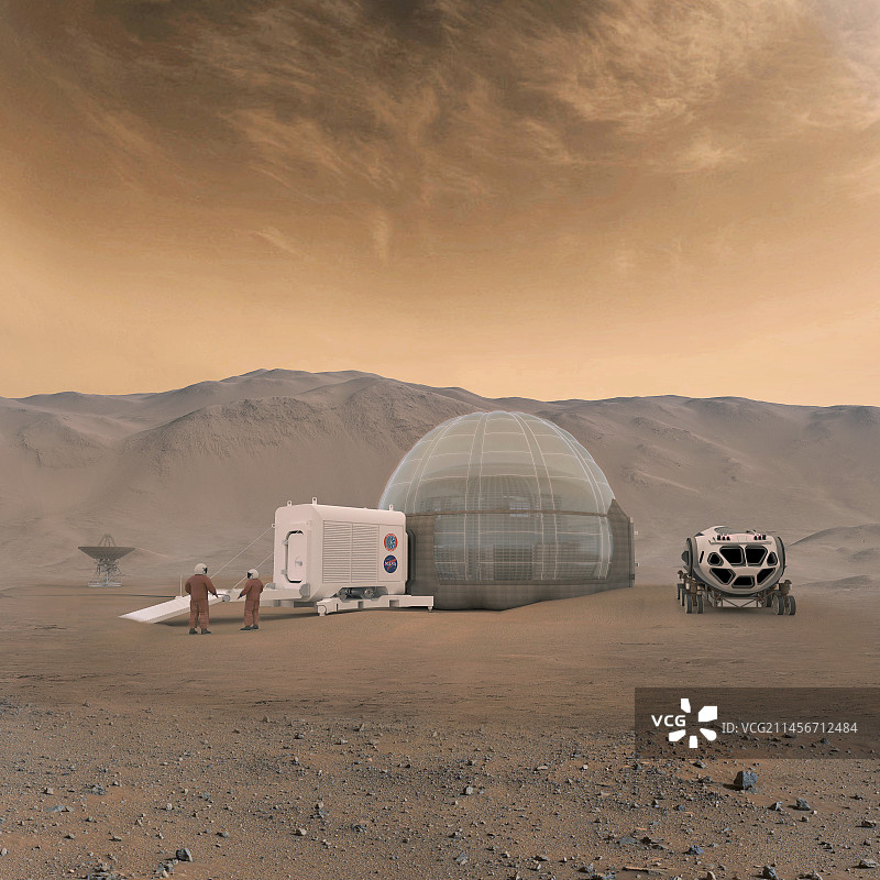 火星冰屋基地插画图片素材