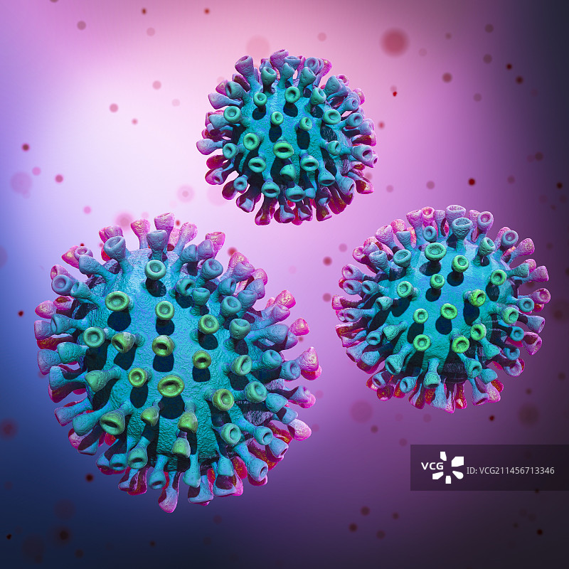 冠状病毒颗粒，插图图片素材