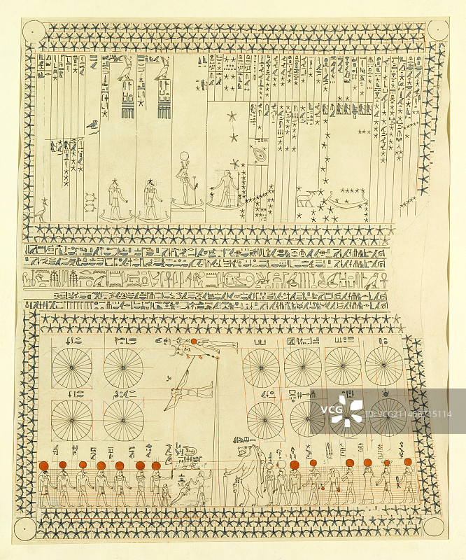 古埃及墓室场景天文学插画图片素材