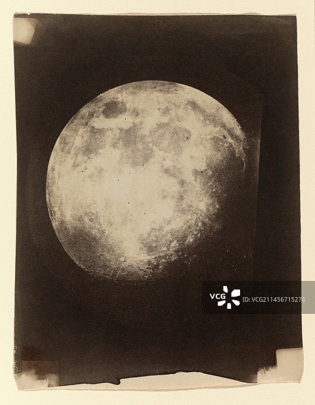 月相，19世纪50年代水晶照片图片素材
