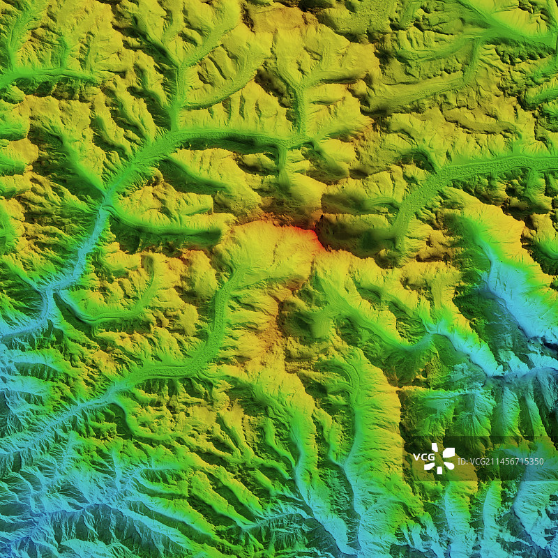 珠穆朗玛峰及周边地区LiDAR卫星图像图片素材