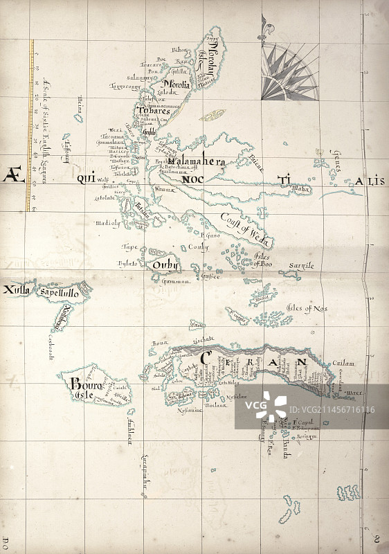 17世纪的马鲁古群岛地图图片素材