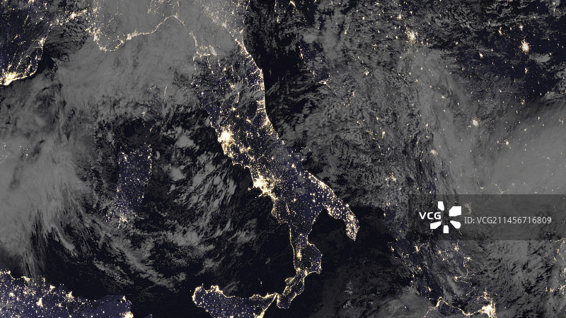 意大利夜间城市灯光插画图片素材