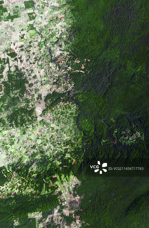 中美洲森林砍伐卫星图像图片素材