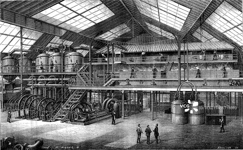 19世纪的糖 beet 工厂图片素材