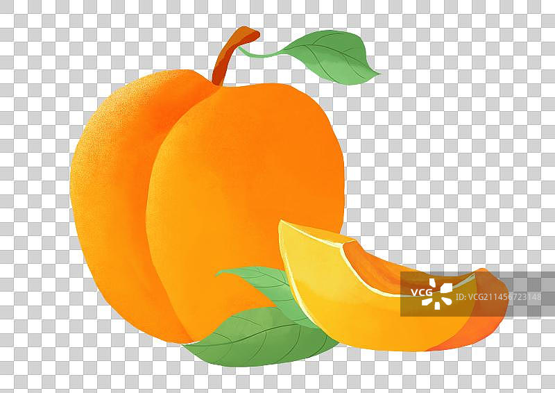 黄桃手绘插画图片素材