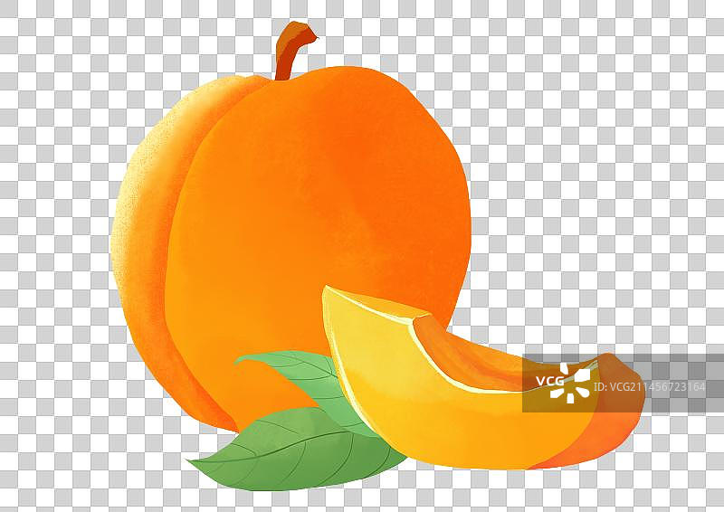 黄桃手绘插画图片素材