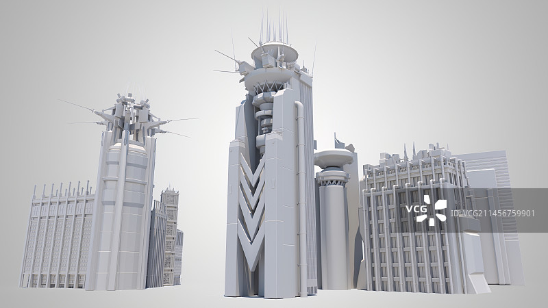 高科技现代风格建筑楼群图片素材