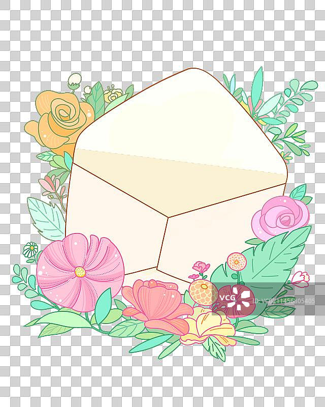 感恩节信封鲜花元素图片素材
