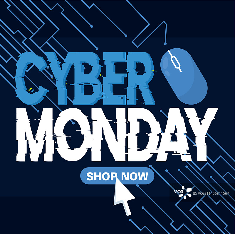 蓝色霓虹色网络星期一促销图片素材