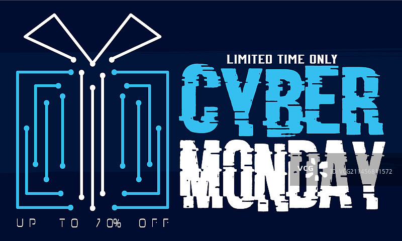 蓝色霓虹色网络星期一促销图片素材