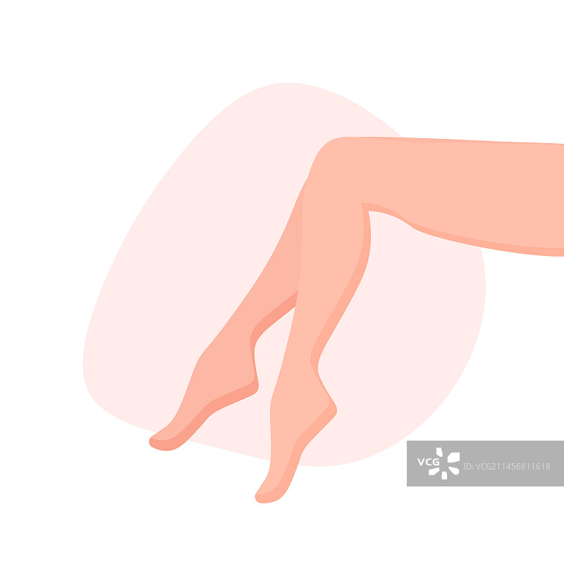 时尚扁平风格的光滑美丽女人腿图片素材