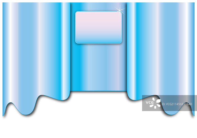 蓝白画框蓝色窗帘背景图片素材