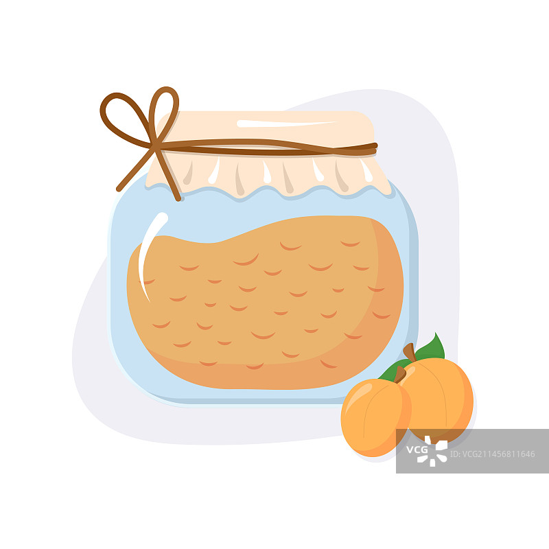 玻璃罐装杏子果酱图片素材