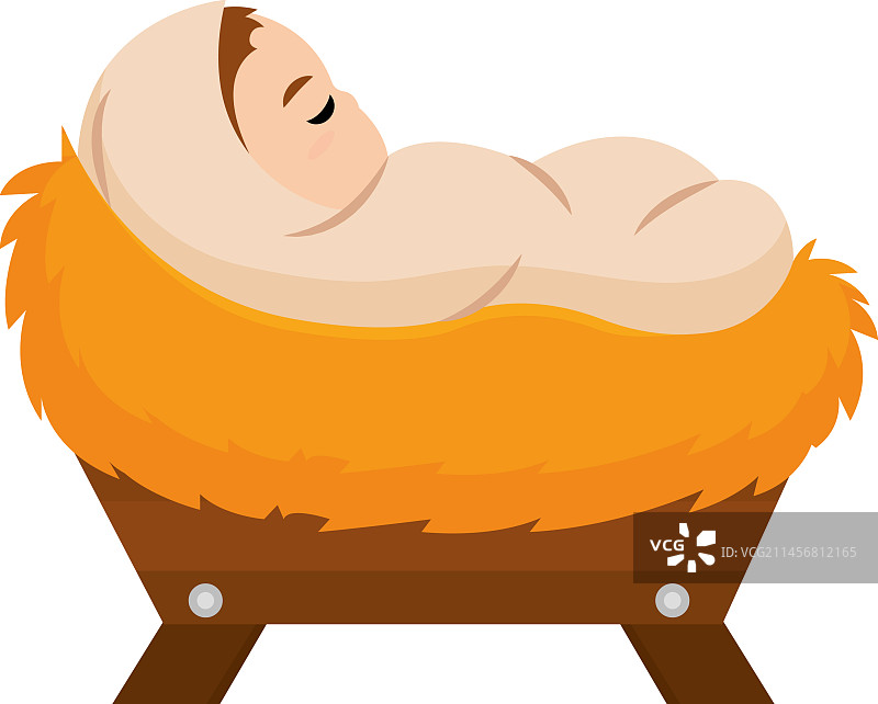 孤立的可爱小耶稣角色图片素材