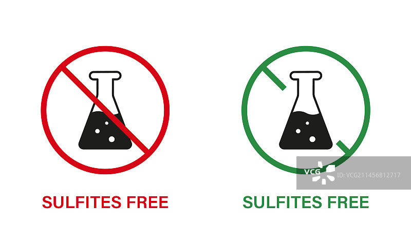 不含硫酸盐产品轮廓图标集图片素材
