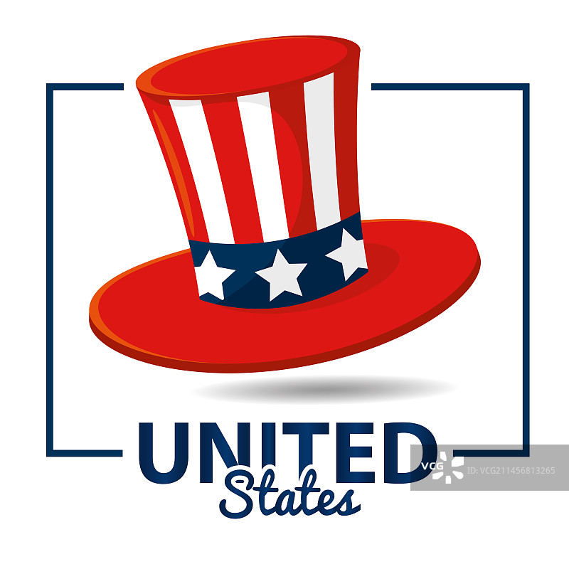 带条纹和星星的传统帽子图片素材