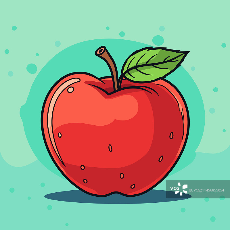 手绘卡通涂鸦风格苹果图片素材