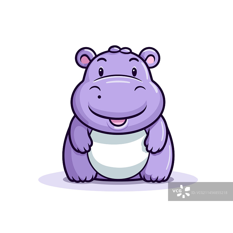 手绘河马可爱涂鸦图片素材