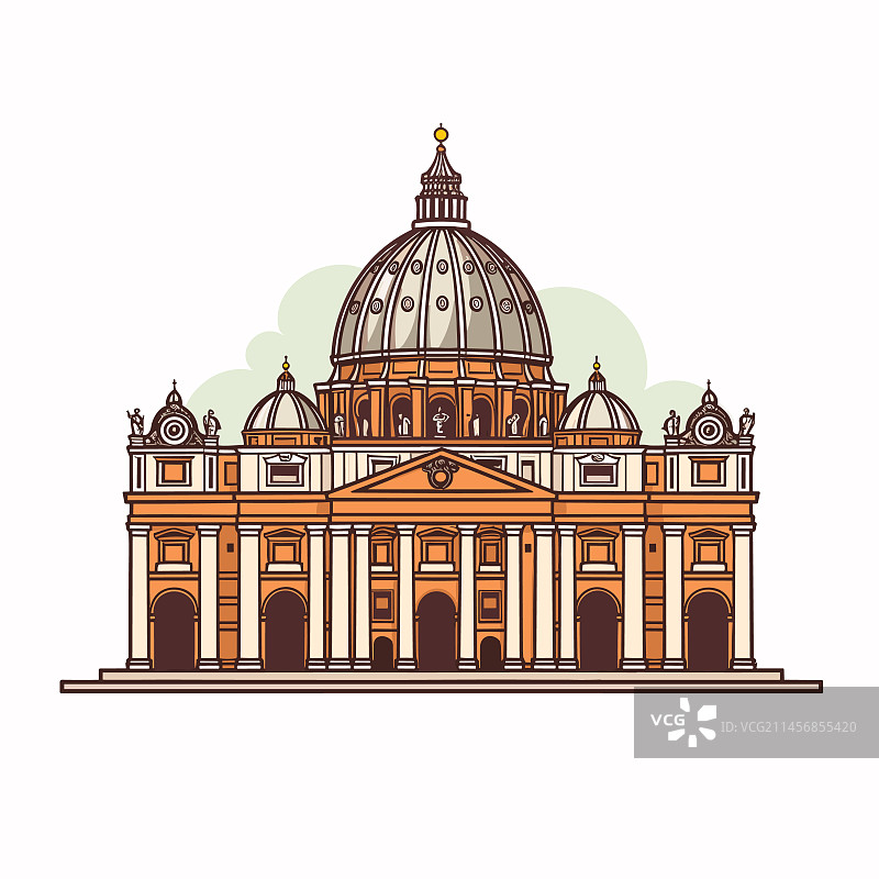 手绘圣彼得大教堂图片素材