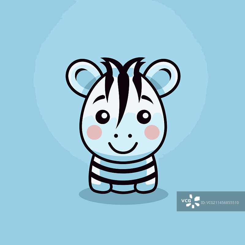 手绘卡通可爱涂鸦风格斑马图片素材