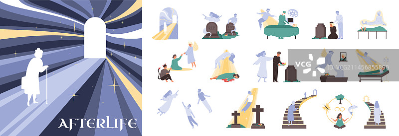 死亡来世图标集图片素材