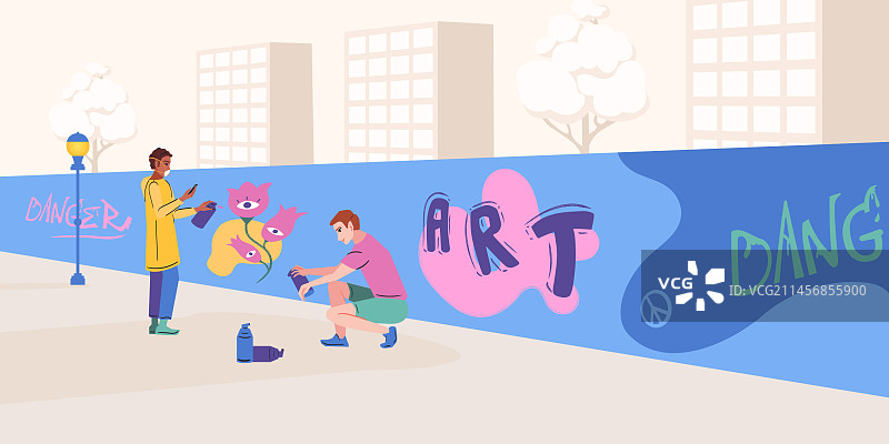 城市街头艺术家作品图片素材