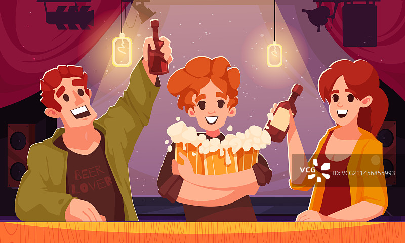 啤酒卡通海报图片素材