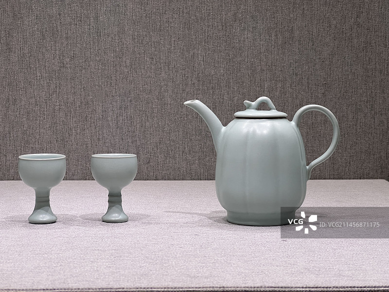 中国工艺美术馆汝窑茶具图片素材