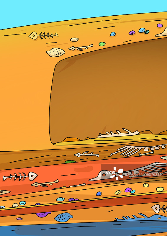 美丽的自然风光远古古老考古化石图片素材