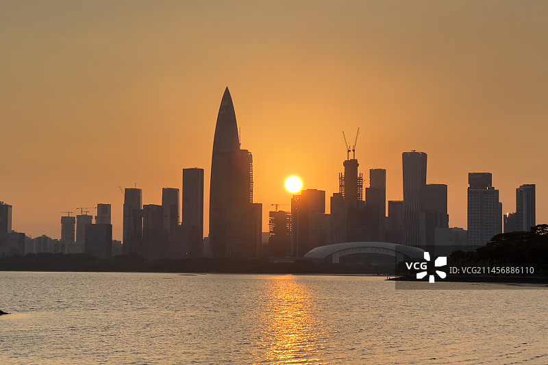 日落深圳湾图片素材