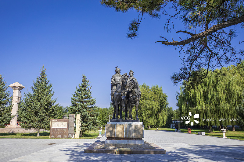 内蒙古自治区呼和浩特市昭君博物院王昭君坟昭君出塞图片素材